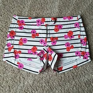 J. Crew Flower and Striped Print Shorts Sz. 6